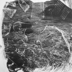 Photograph using black and white negatives combined with photo-grams. Detail of a French shore